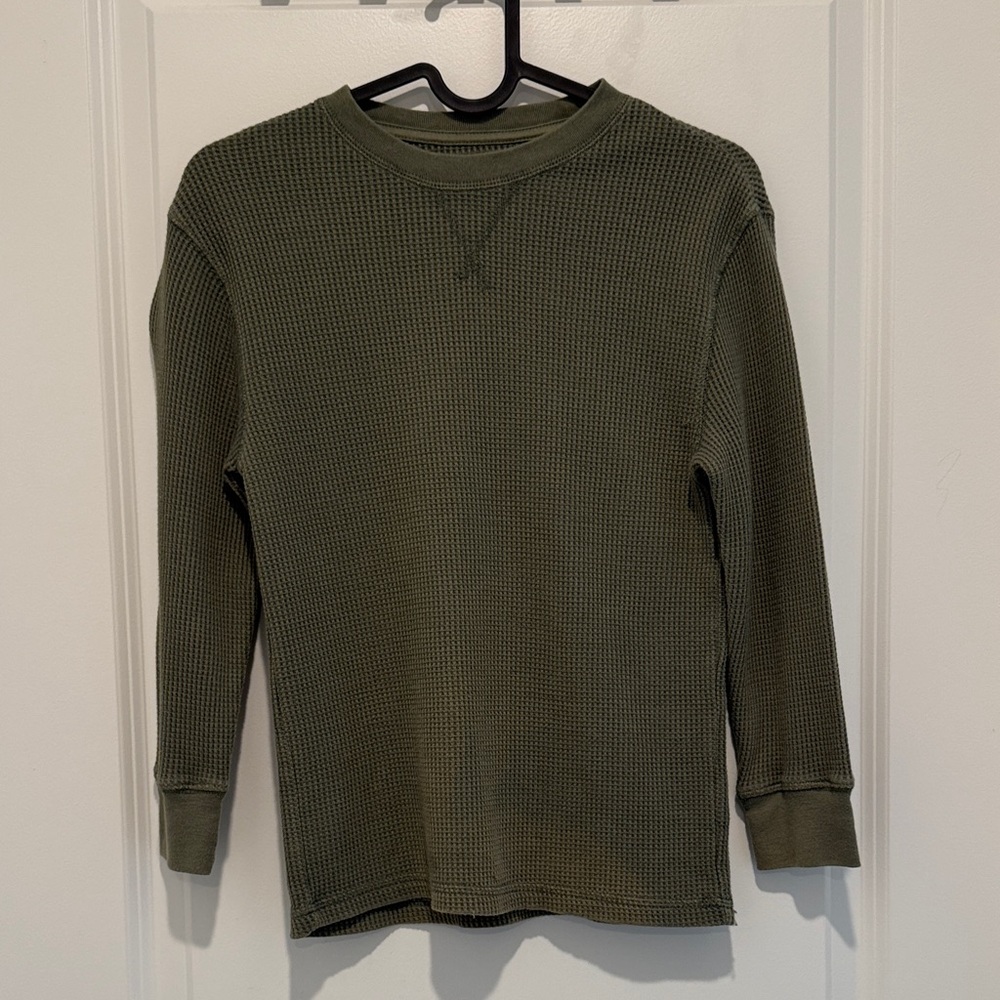 Wonder Nation Olive Waffle Knit Sweater